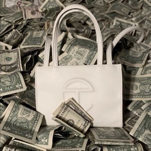 Telfar small white shopping bag tote NWT